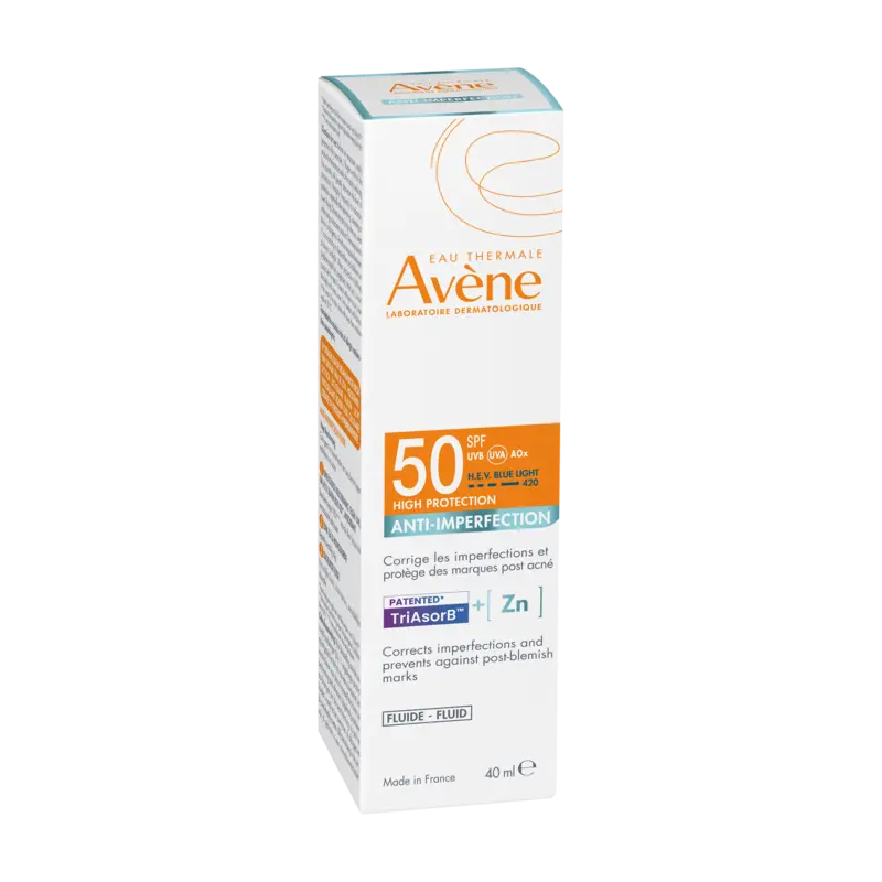 Eau thermale avene solare fluido anti-imperfezioni spf50 40ml