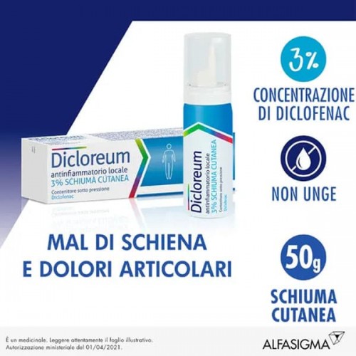 Dicloreum Antifiammatorio Schiuma Cutanea 50g