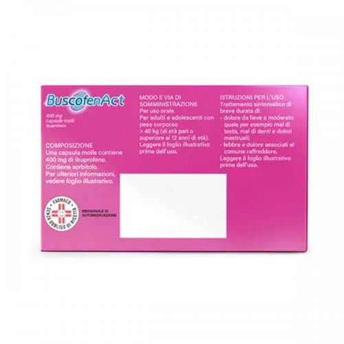 Buscofen Act 400 mg Ibuprofene Analgesico 20 Capsule Molli