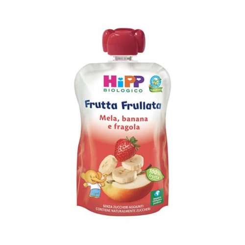 Hipp Bio Frutta Frullata Mela, Banana e Fragola 90 g