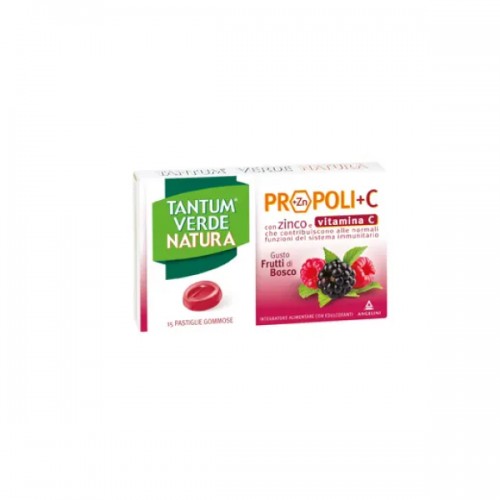 Tantum verde natura propoli+c con zinco e vitamina c 15 pastiglie gommose gusto frutti di bosco