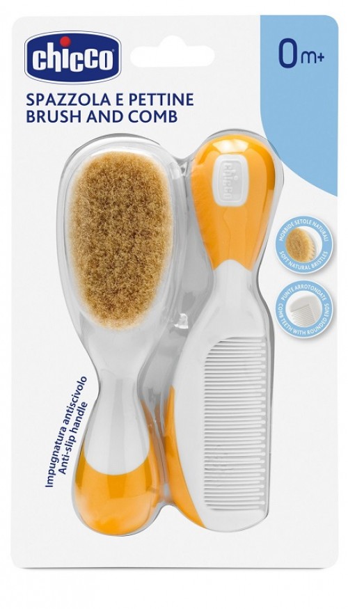 Chicco spazzola + pettine arancione