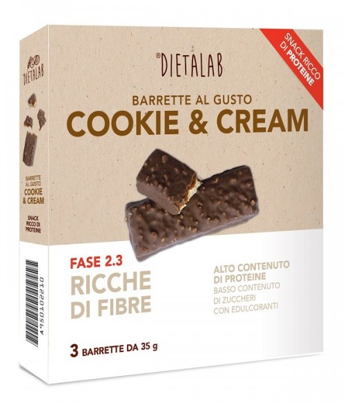Dietalab barretta cookie & cream 3 barrette da 35 g
