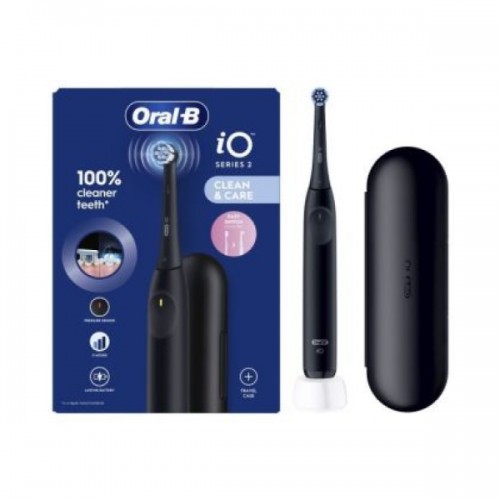 Oralb power spazzolino elettrico io2 series night black + travel case