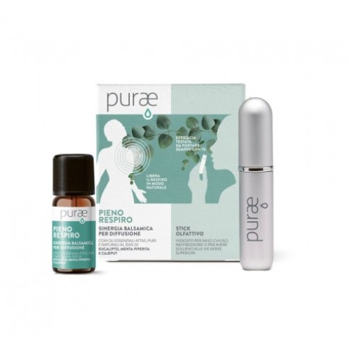 Purae kit sinergia balsamica per inalazione con stick olfattivo pieno respiro 5 ml