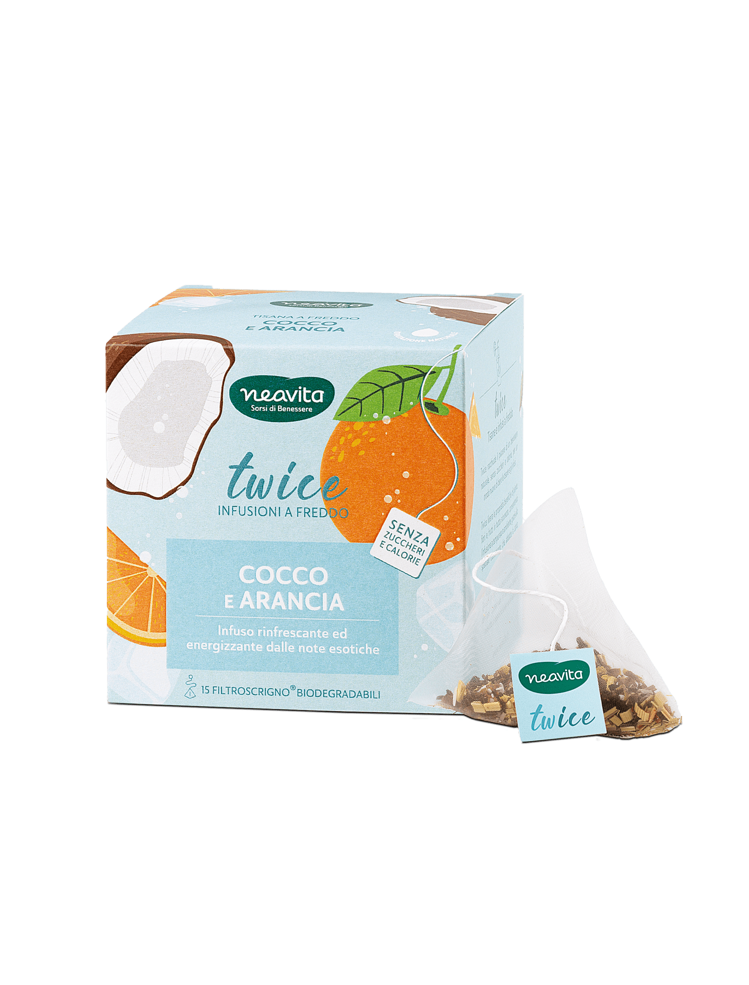 Neavita filtroscrigno infuso twice cocco e arancia 15 filtri