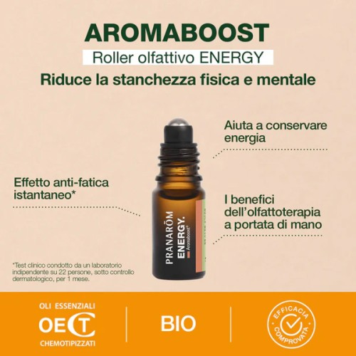 Pranarom aromaboost roll-on energia bio 5 ml