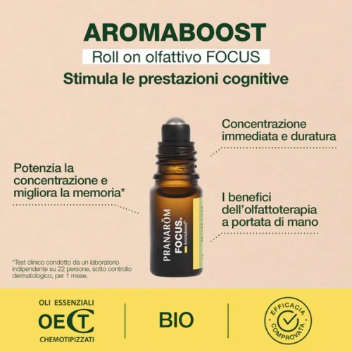 Pranarom aromaboost roll-on focus bio 5 ml