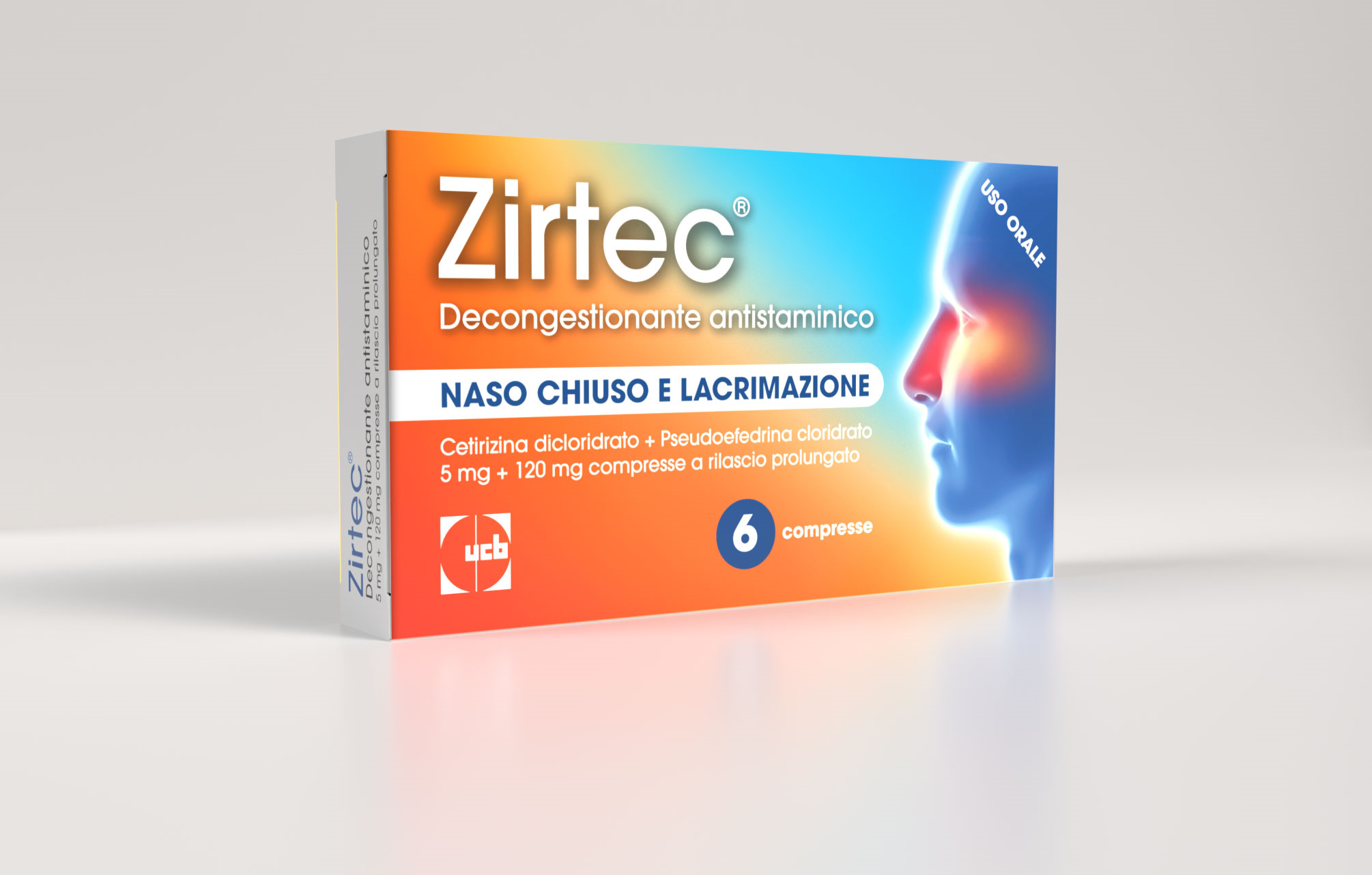 Zirtec decongestionante antistaminico*6 cpr 5 mg + 120 mg rilascio prolungato